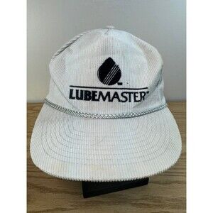 Vintage Lube Master Corduroy Hat Cap Snapback Embroidered Trucker‎ Rope